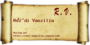 Rádi Vaszilia névjegykártya